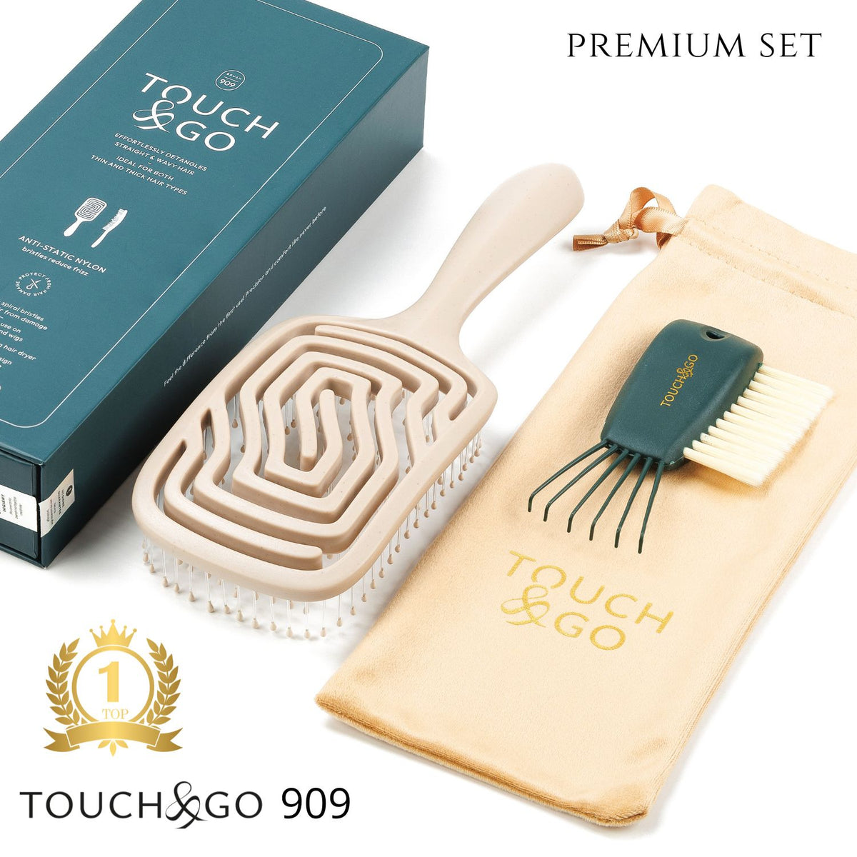 Szczotka do włosów Touch&Go 909 - kremowa