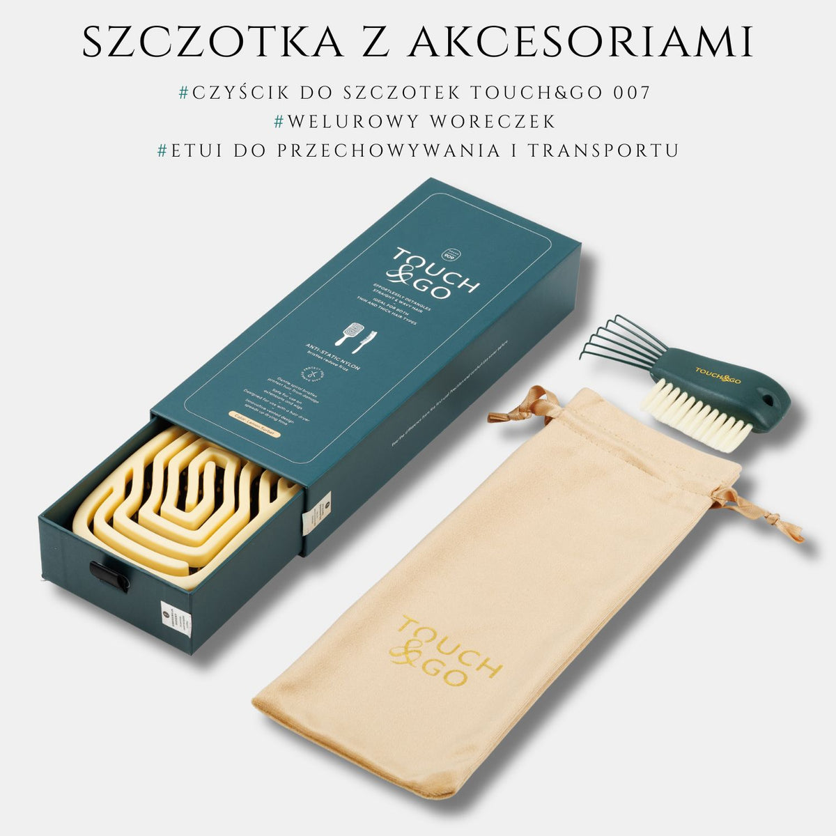 Szczotka do włosów Touch&Go 909 - żółta - limited edition