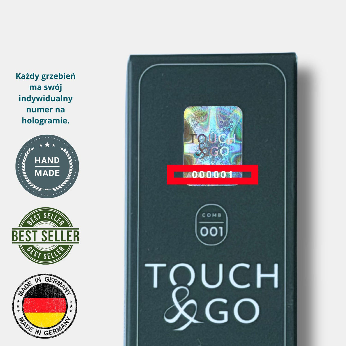 Grzebień Touch&Go 001 (mini) do włosów cienkich i delikatnych