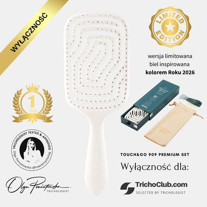 Szczotka do włosów Touch&amp;Go 909 - biała - limited edition