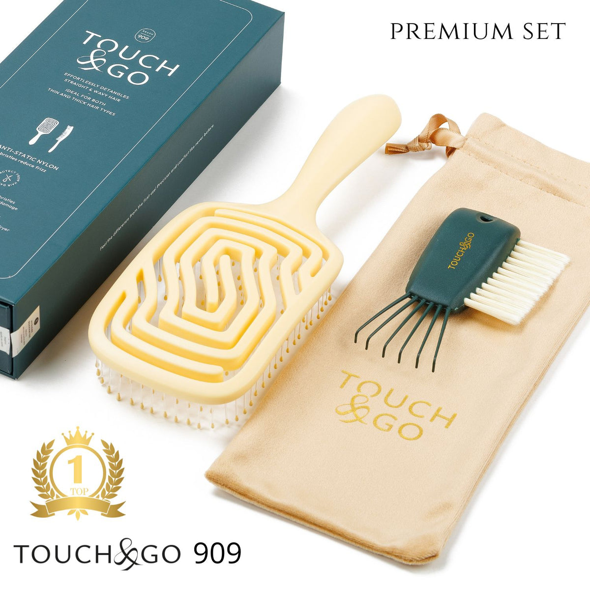 Szczotka do włosów Touch&amp;Go 909 - żółta - limited edition