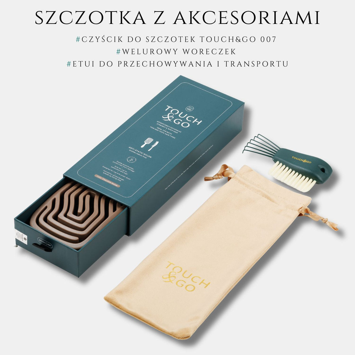 Szczotka do włosów Touch&amp;Go 909 - brązowa
