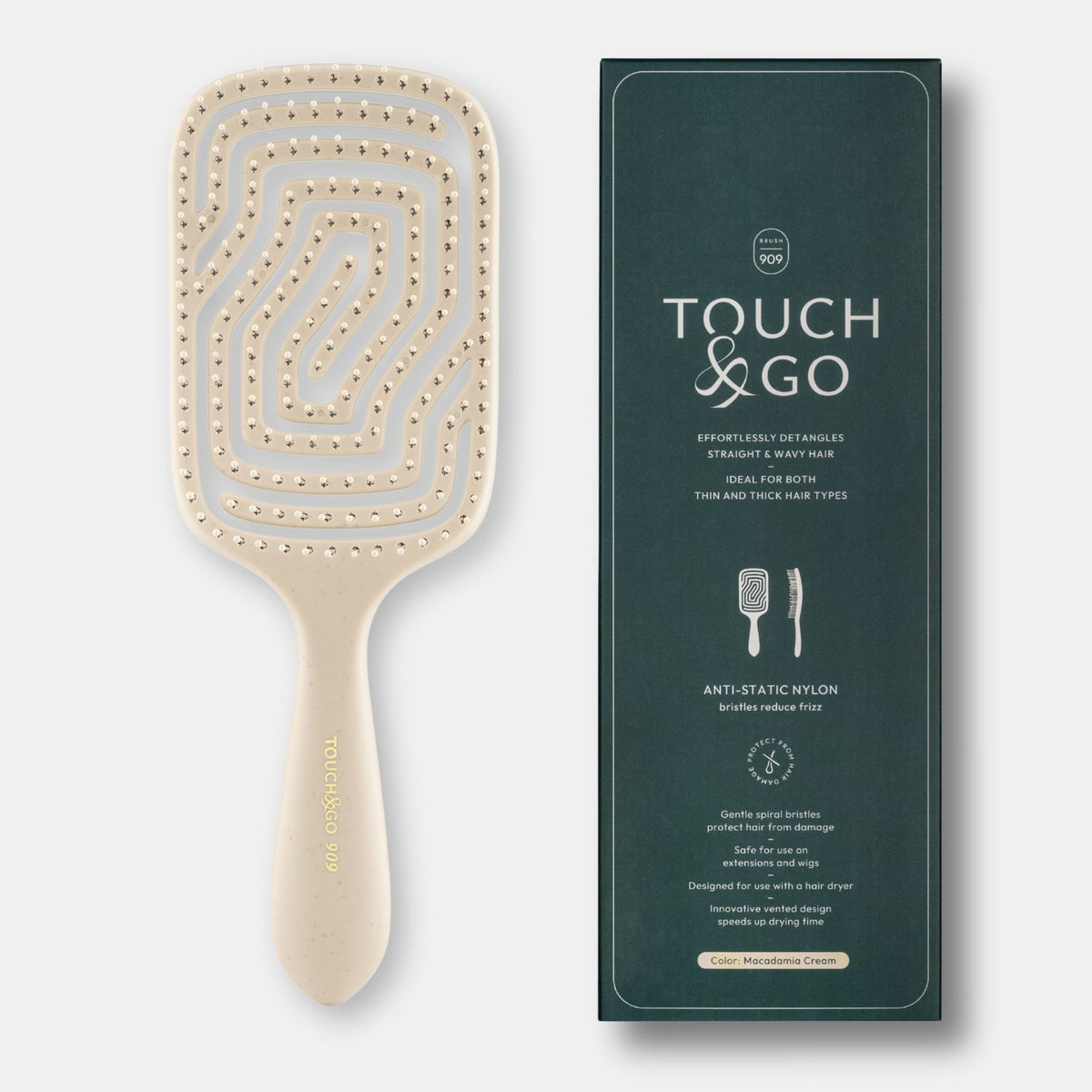 Szczotka do włosów Touch&amp;Go 909 - kremowa (sama szczotka)