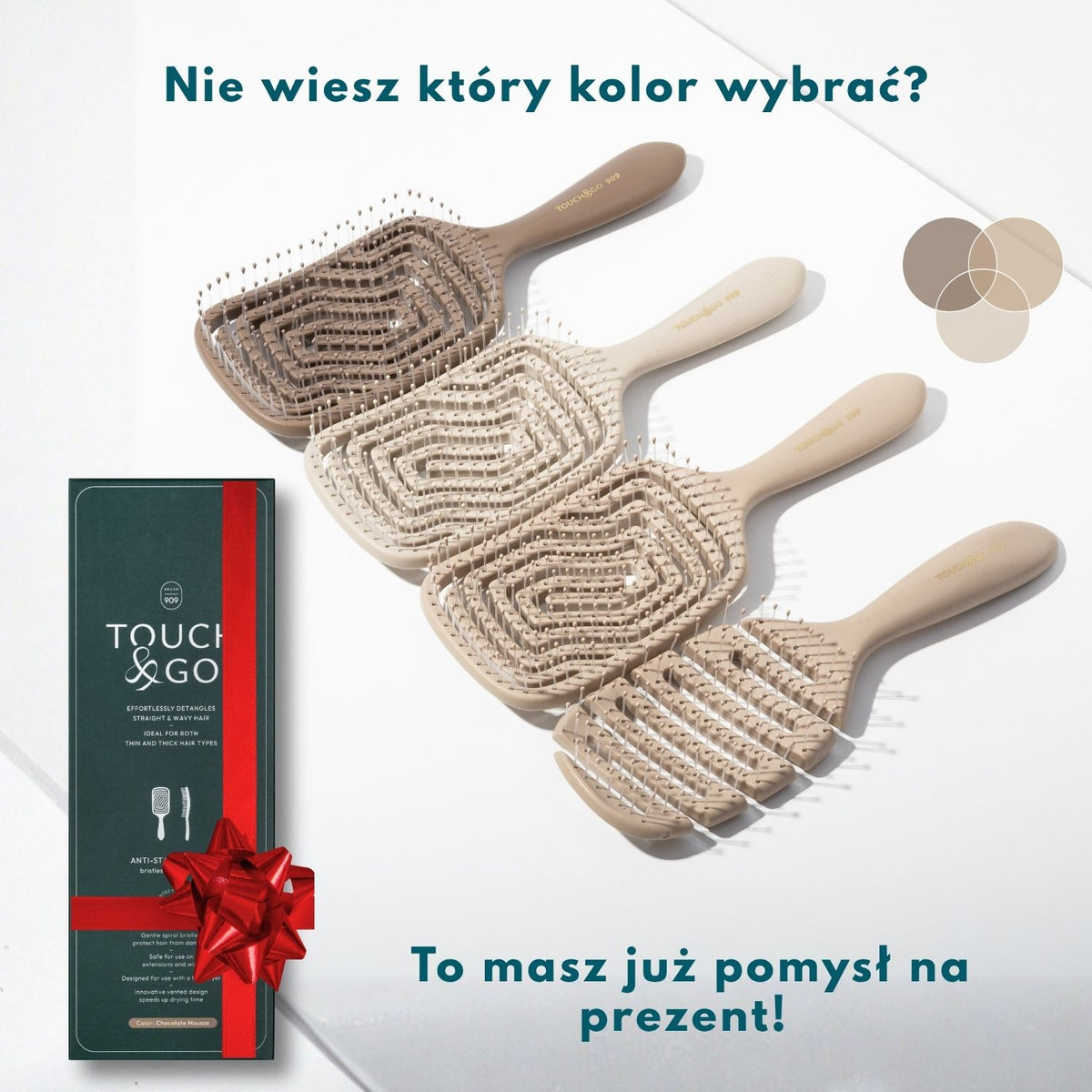 Szczotka do włosów Touch&amp;Go 808 - beżowa