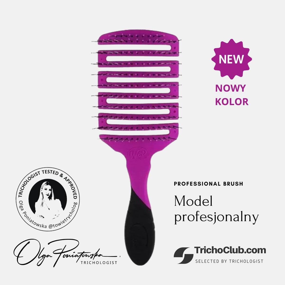 Szczotka do włosów Wet Brush Paddle Professional Fioletowa