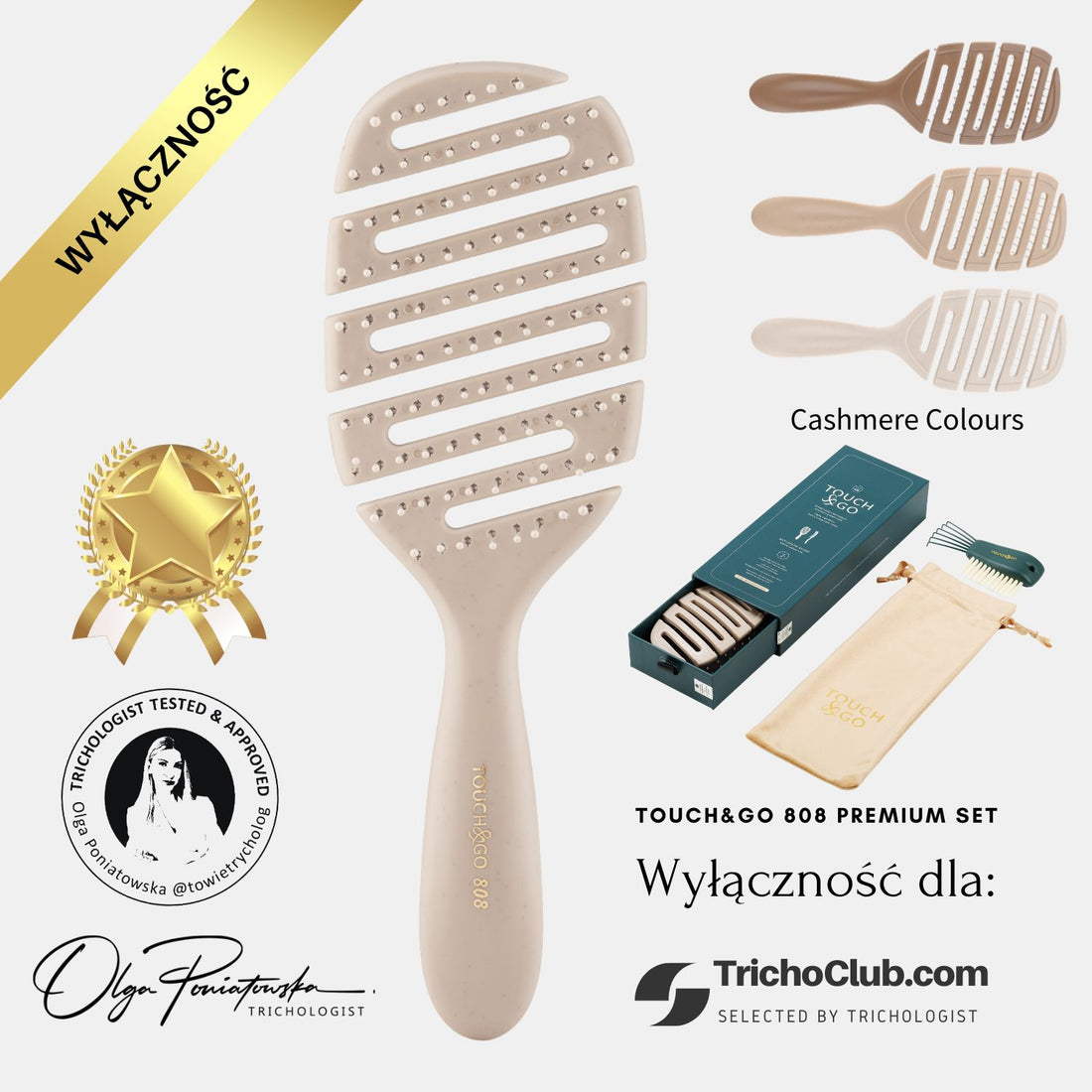 Szczotka do włosów Touch&amp;Go 808 - kremowa